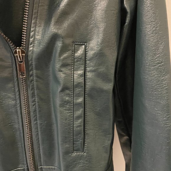 Skies Are Blue Vegan Leather Moto Jacket, Large - Picture 7 of 10